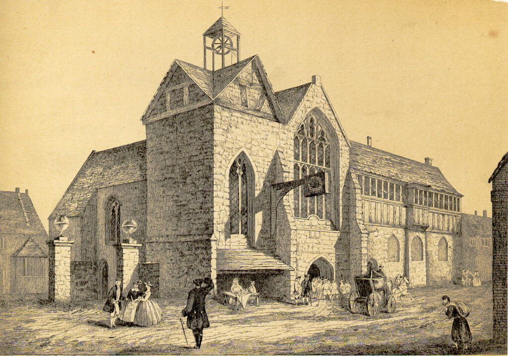 Ancient image of the Old Grammar School in Coventry