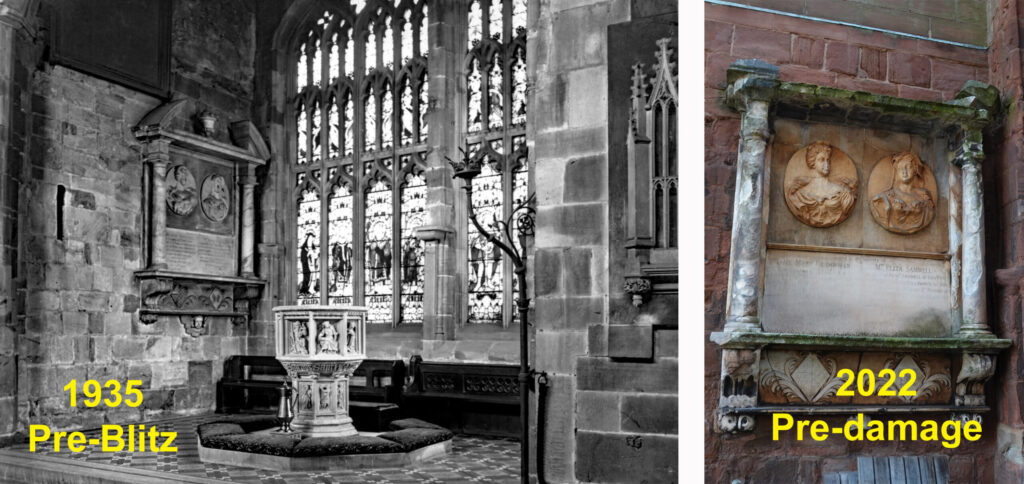 The memorial in its original setting and before the damage