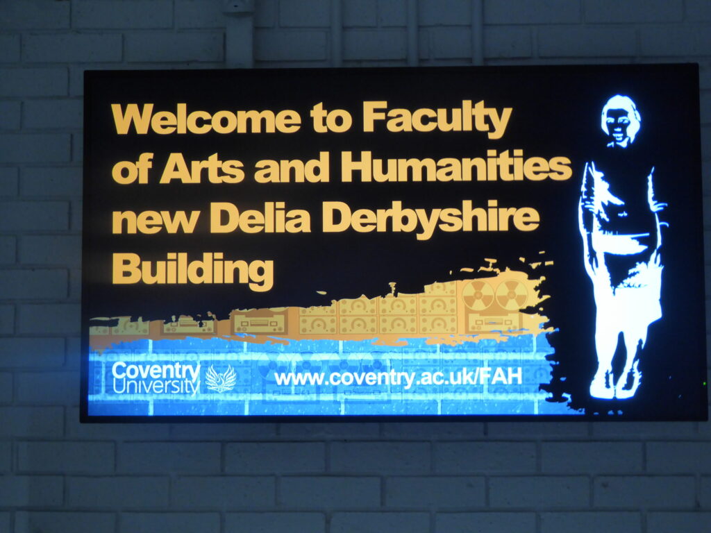 Sign at the Delia Derbyshire Building