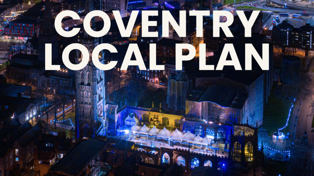 Image of Coventry at night used for local plan