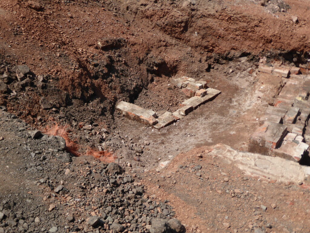 Excavations at the old gas works