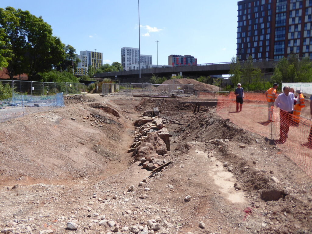 Excavations at the old gas works