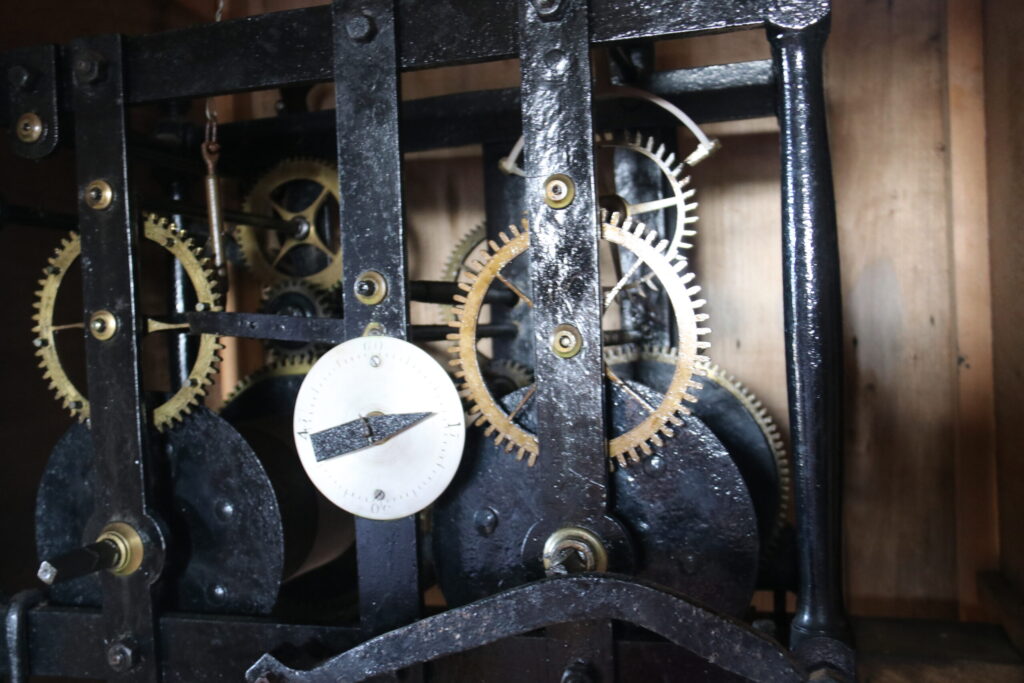 Clock mechanism at Maxstoke Castle