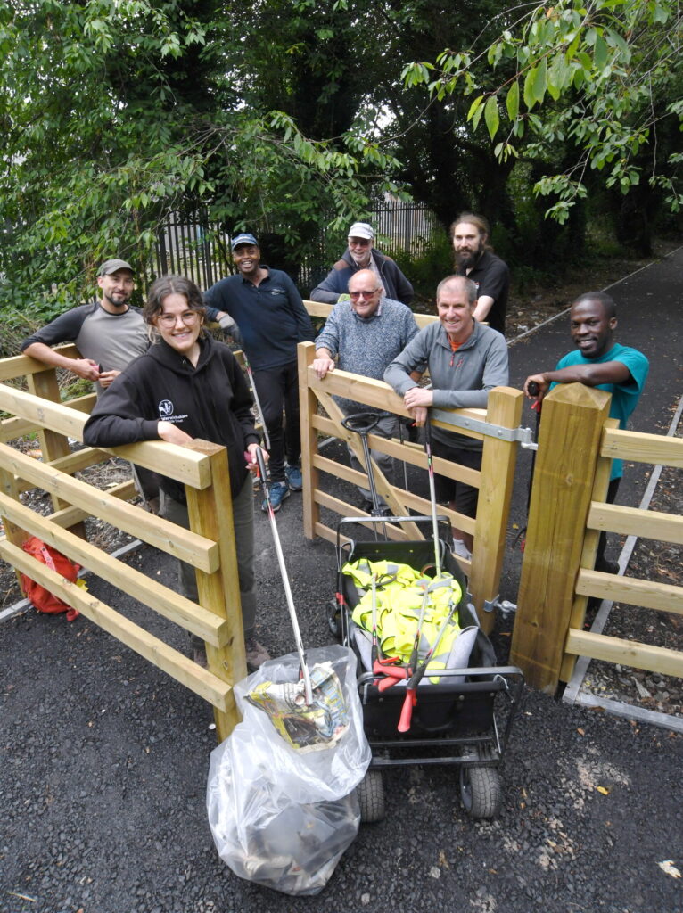 Volunteers working on the loop line