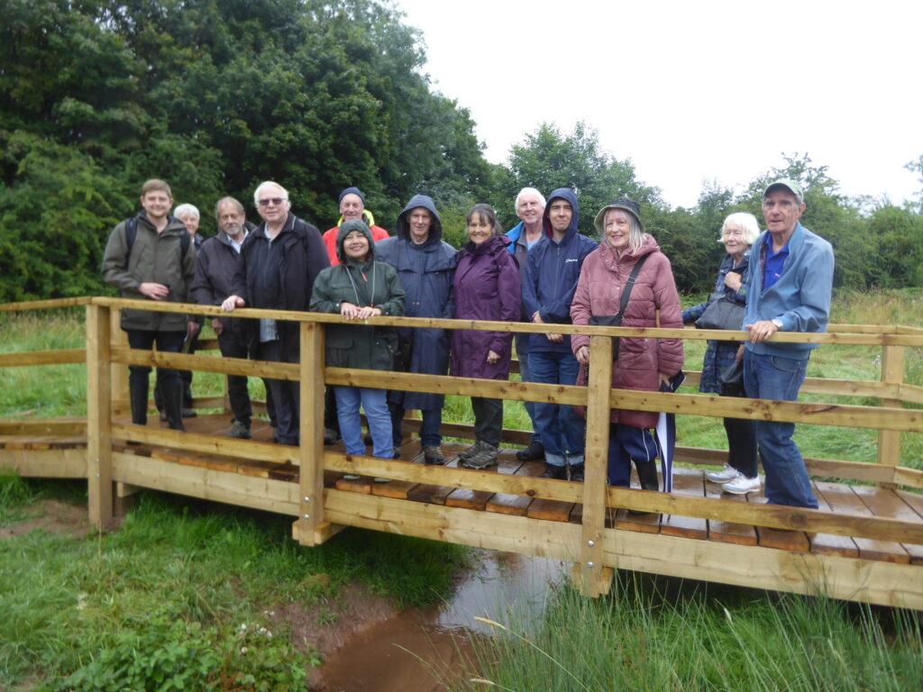 CovSoc members on bridge in the Coundon Wedge