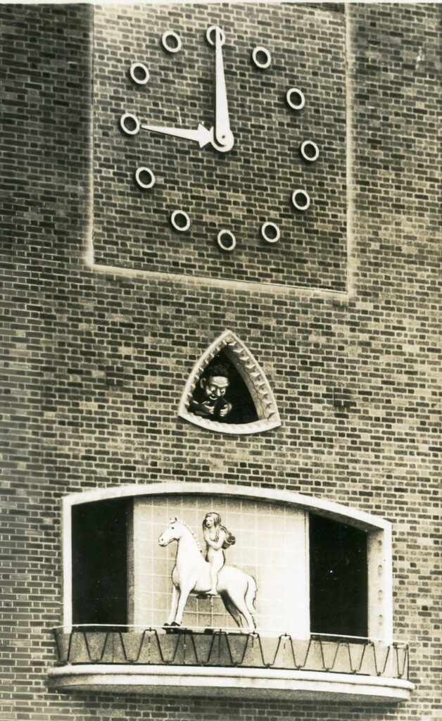 Old image of the Godiva Clock in Broadgate